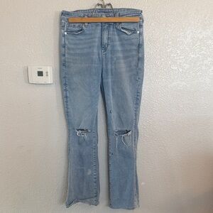 American Eagle Outfitters Light Blue Boot Cut Distressed Jeans